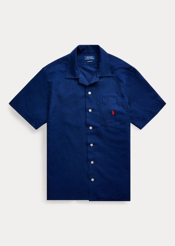 Men's Polo Ralph Lauren Custom Fit Camp Shirts | 436827FLS